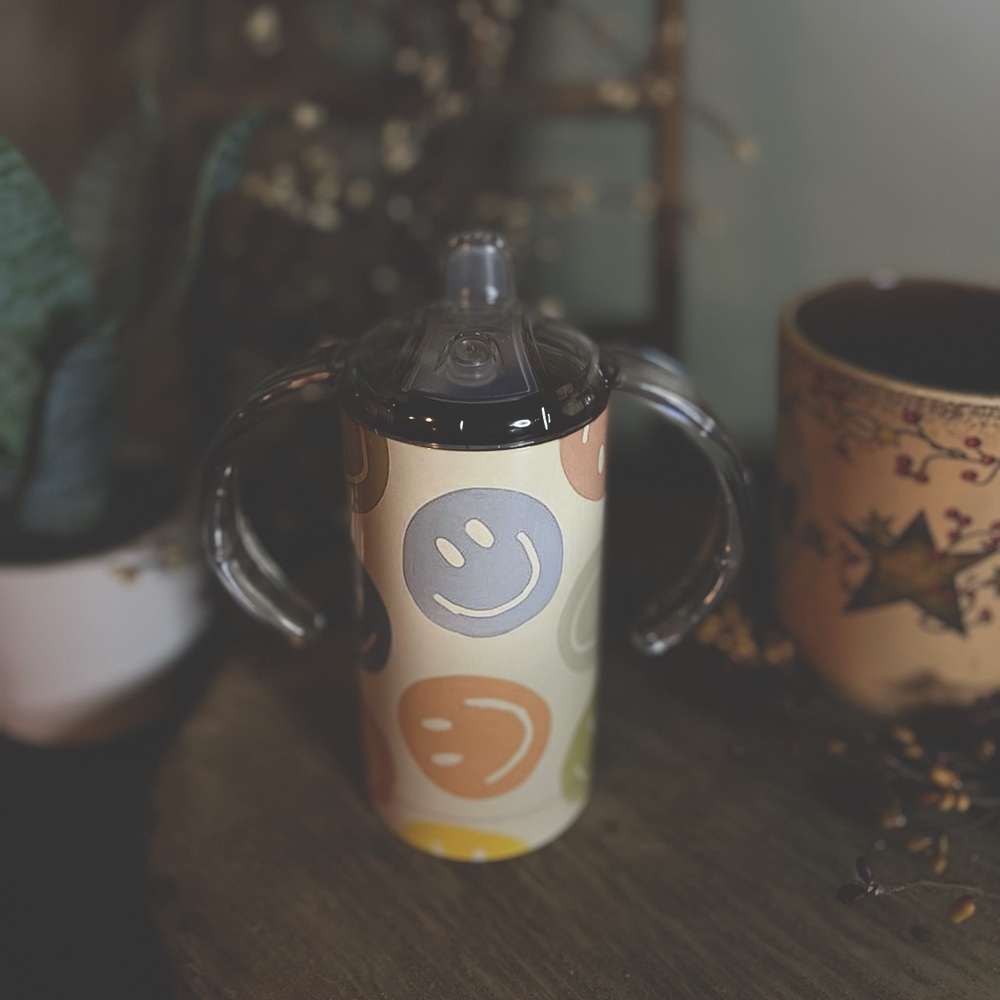 Boho Smiley Face Sippy-